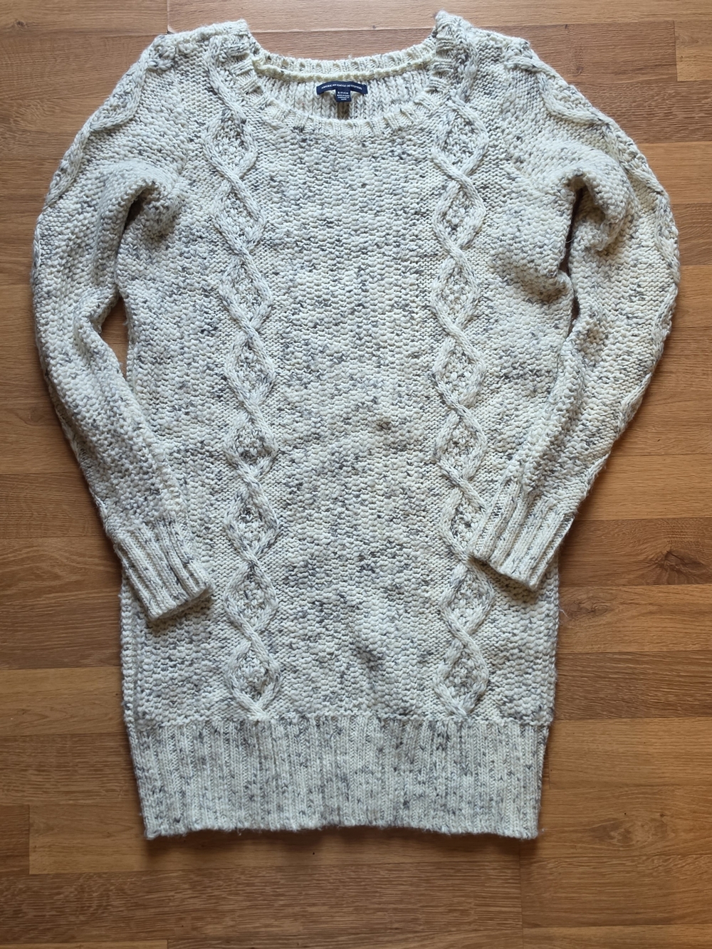 Cable Knit Long Sweater Dress - Cream - American Eagle Outfitters
